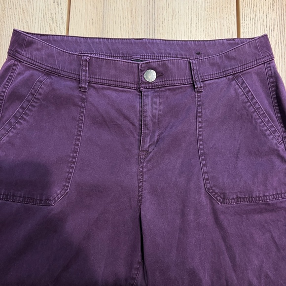 Lane Bryant Women's Plum Tapered jeans Size 16 Raw Hem Zip Ankle High Rise pants - Picture 5 of 14